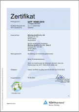 Zertifikat IATF 16949:2016 Möhling
