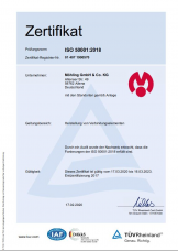 Zertifikat ISO50001:2018 Standorte: Werk 1, Werk 2